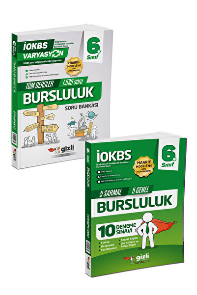 Gizli Yayınları 6. Sınıf Tüm Dersler Bursluluk Soru Bankası-Deneme Seti Banka...