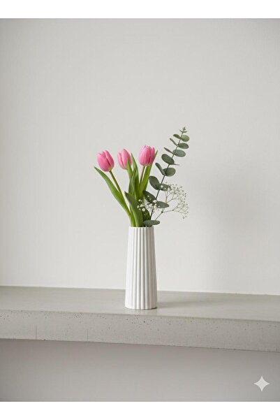 MUMELLA Vază decorativă în stil boem, dimensiune mare, elegantă, cu dungi, va...