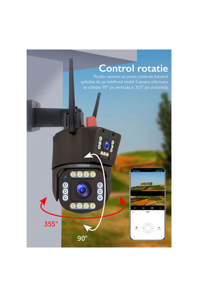 hoffmans Triple WiFi Camera Ultra HD, 8MP, 10X Zoom, Alarm and Human Detection, Pro Sensor