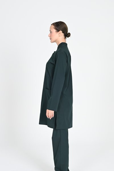 HEMİ Hijab Hunter Green Stretch Fabric Cotton Doctor Nurse Uniform Scrubs Suit