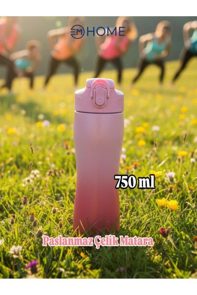 CEM HOME 750ml 304 Stainless Steel Leakproof Lid Water Bottle with Straw