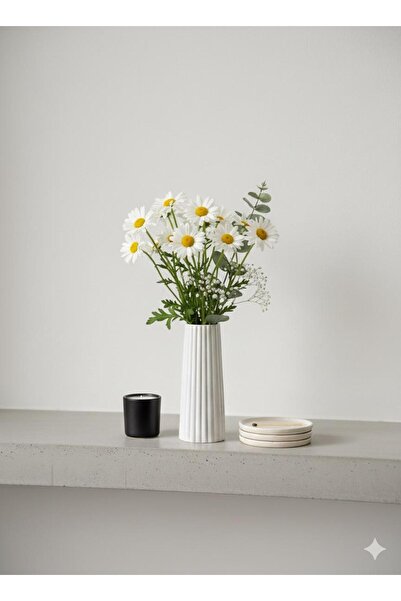 BigSale Decorative Vase Bohemian Style Large Size Elegant Striped Nordic Vase / Home Office 19 cm