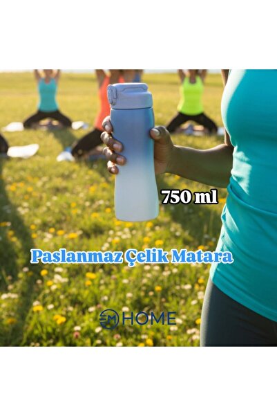 CEM HOME 750ml 304 Stainless Steel Leakproof Lid Water Bottle with Straw