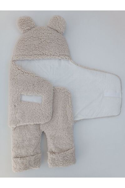 Tomuycuk 0-12 Months Baby Sleeping Bag - Fiber Plush Welsoft Eared Mink Outer Blanket