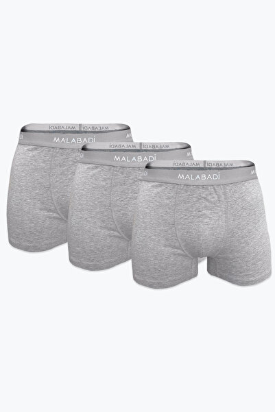 Malabadi Men's Gray Cotton Elastane 3-Piece Boxer Set - 3m075
