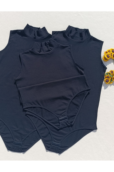 siyalife Γυναικείο φορμάκι 3 τεμαχίων με μαύρο κολάρο και κουμπώματα