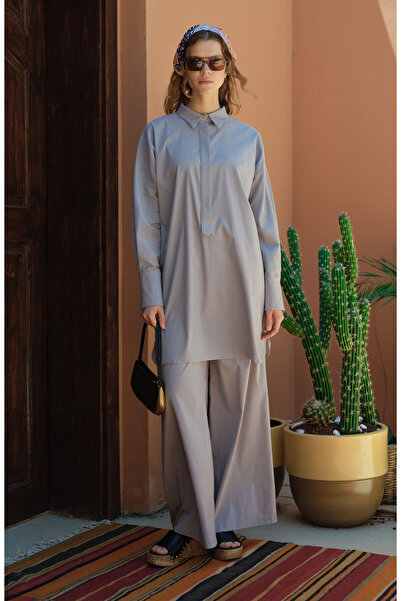 Fatma Atasoy Dad Gri Pamuk Gömlek