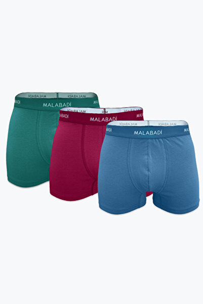 Malabadi Чоловічі сині 3-пари бавовняні еластанові боксери 3M075
