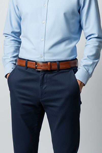 Gesa Curea bărbătească din piele artificială cu model clasic 3,5 cm