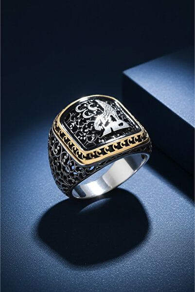 Takıdepo Sarmaşık Desenli Bozkurt Model Taşsız Gümüş Yüzük