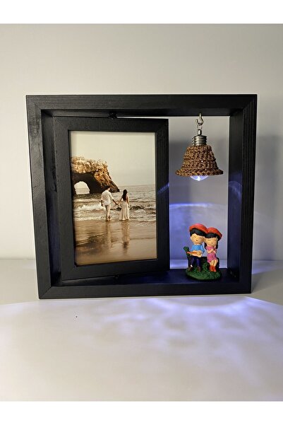 AHŞAPTAN SANAT Handmade Wooden Rotating Frame Lover Sitting Couple