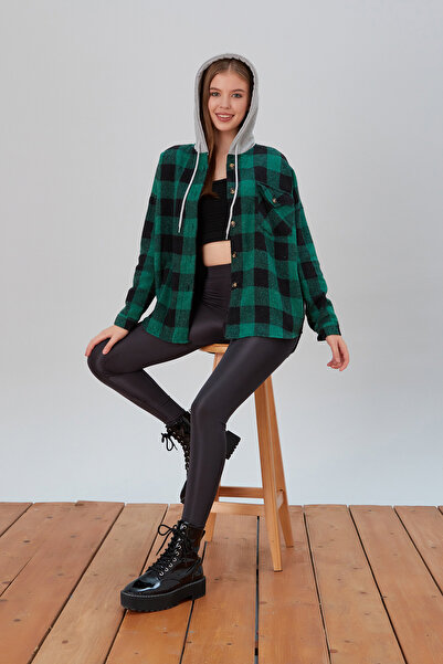 MAMAYAGA Cămașă cu glugă cu glugă, cu model, colorată, pentru femei