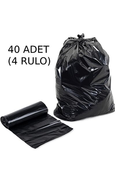 nistabolje 40 Adet (10'lu X 4 Rulo) Jumbo Çöp Poşeti 75x90 Endüstriyel Battal Çöp Torbası