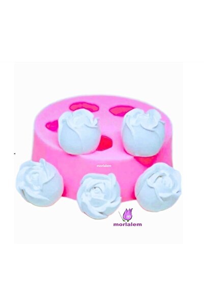 morlalem m 3 Boyutlu 5'li Gül Tomurcuk Çiçek Silikon Kalıp K-1121, Kokulu Taş...