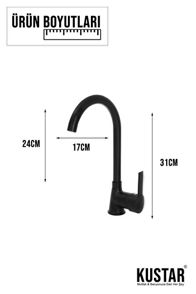 KUSTAR Grozni Komple Black Open-Close Kitchen Sink Faucet with 2 Years Warranty