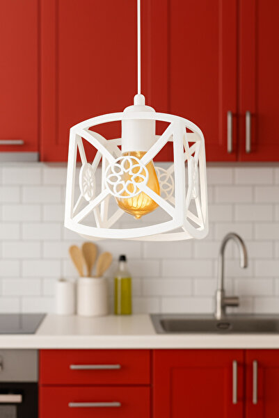 VENON Geometrik Avize Çiçek Desenli Tekli Sarkıt Avize Spor Avize Retro Antre Hol