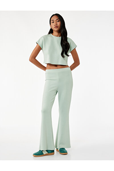 Koton Scuba Kumaş Slim Fit İspanyol Paça Pantolon