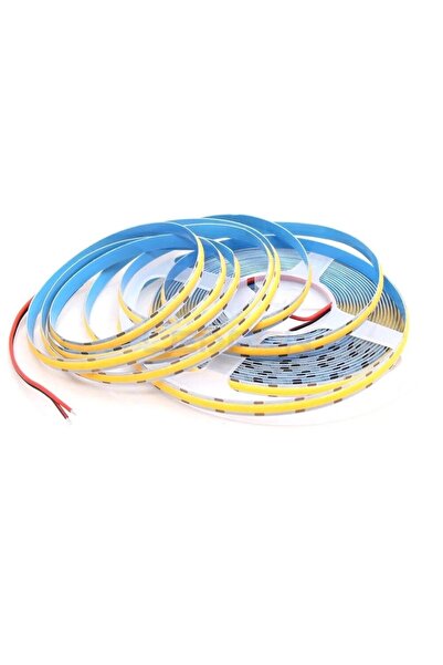 Ledarmy COB Led şerit 5metre 12V 320LED/m 6500K soğuk beyaz 10W 8mm IP20 aydınlatma ışık hortum kendinden ya