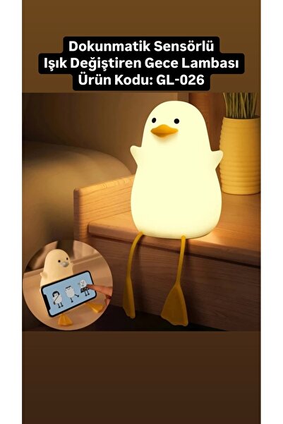 FAMEMUS ACCESSORY Dokunmatik Sensörlü Işık Değiştiren Ördek Gece Lambası Ürün...