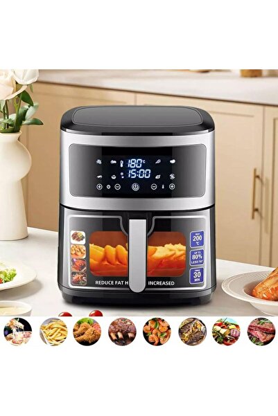 hoffmans AirFryer Digital - 8L with Glass, 2400W, Hot Air Fryer Without Oil, Air Fryer Digital, HM 780A