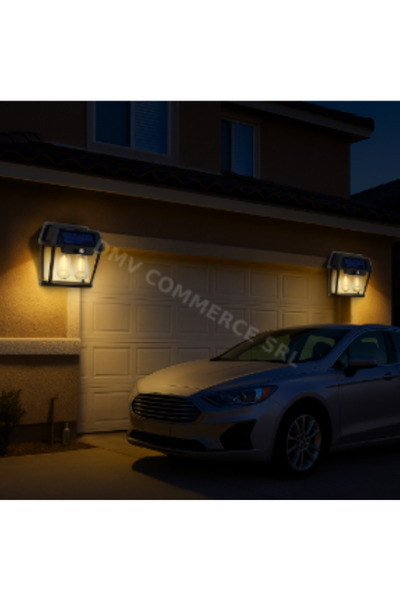oem home Lampa solara LED pentru exterior 28W cu 2 becuri