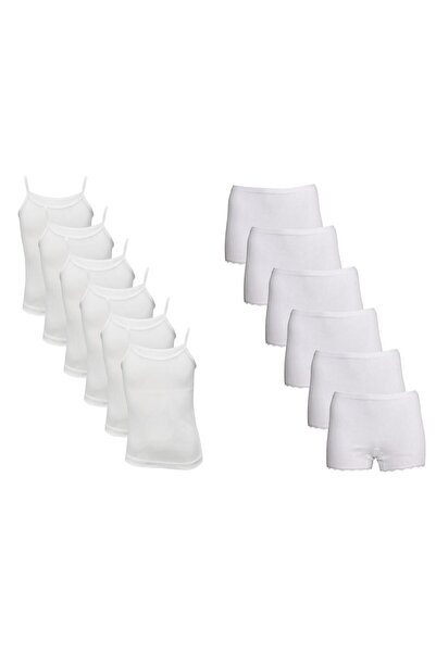 Onurel طقم مكون من 6 قطع،تركي من القطن 100%، يتكون من بلوزة داخلية بيضاء وشور...