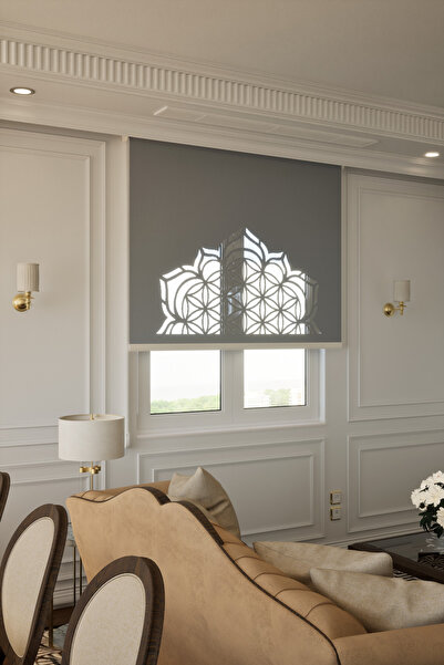 Auralight Lazer Kesim Mat Stor Perde, Lazer Kesimli Historical Serisi, H-7004...