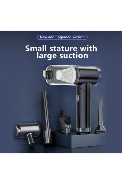OEMN Aspirator auto portabil, fără fir, 9000Pa, 3 în 1, negru, reîncărcabil USB, cu duze și HEP