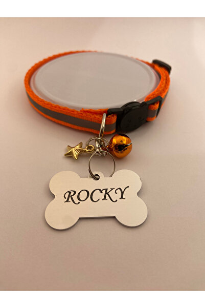 Store Turuncu Reflektörlü Güvenlik Tokalı Ayarlanabilir Kedi Tasması ve Köpek...