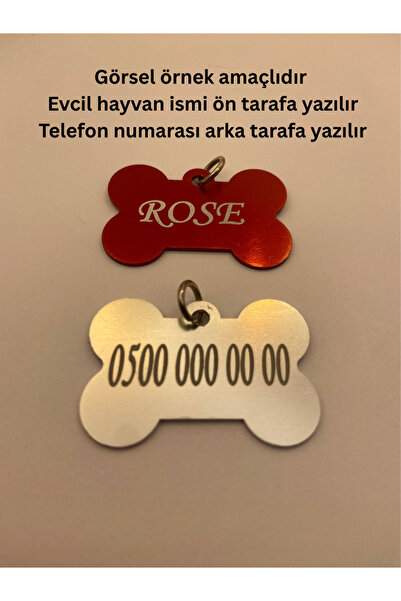 Store Mavi Ayarlanabilir Kedi tasması küçük ırk Köpek Tasması Kişiye Özel Metal Isimlikli Kalp Charmlı