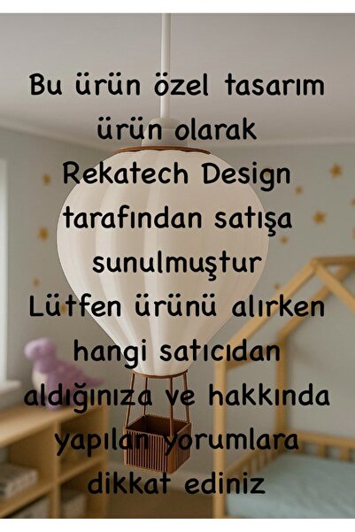 Rekatech Sıcak Hava Balonu Avize Kapadokya Havası Evinizde – Modern Sarkıt Lamba Modeli