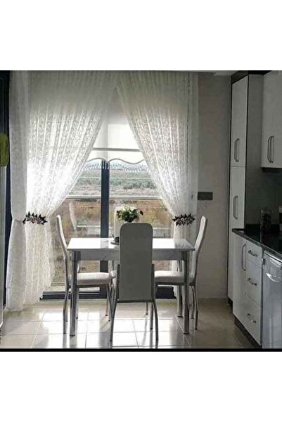 DEKOR PERDE Ekru Kanat Tül Fon Perde 90*260-2 kanat