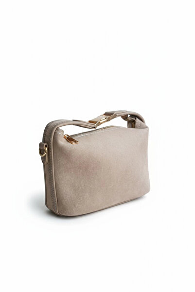 Glemix Geantă de mână și geantă de umăr pentru femei Toile Dark Mink Nubuck Lock