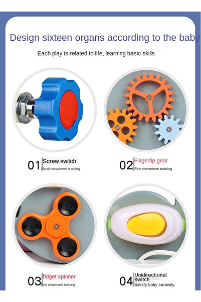 Toyska Busy Board Teddy Bear 16 in 1 activity board, multicolor