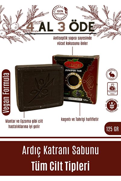 LUX Doğal El Yapımı Doğal Ardıç Katranı Yüz Vücut Saç Sabunu