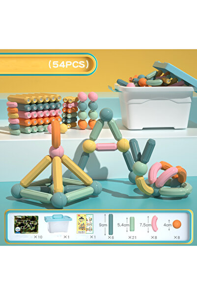 ONSHINE Educational magnetic construction game Sticks Building, 54 pieces, multicolor