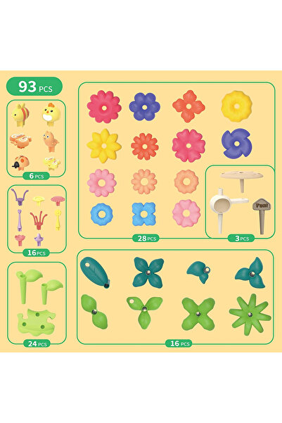 Toyska Creative construction game, Flower Garden, 93 pieces, multicolor