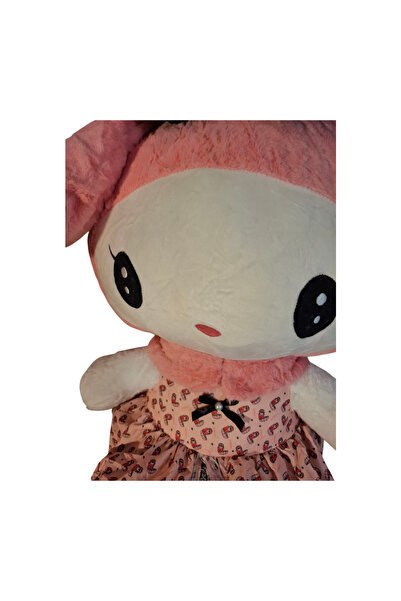 Toyska Plush toy Kuromi doll from the Hello Kitty Sanrio series, 55 cm, white/pink
