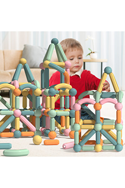 ONSHINE Joc educativ constructii magnetice Sticks Building, 78 piese, multicolor