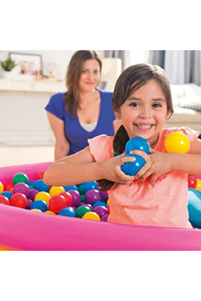 Toyska Inflatable Rainbow Pool with Soft Floor for Children, 50 Colored Balls Included, 86x25 cm
