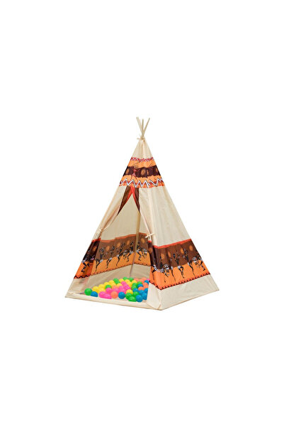 Picodino Cort teepee pentru copii în stil indian, include 60 de bile, multicolor