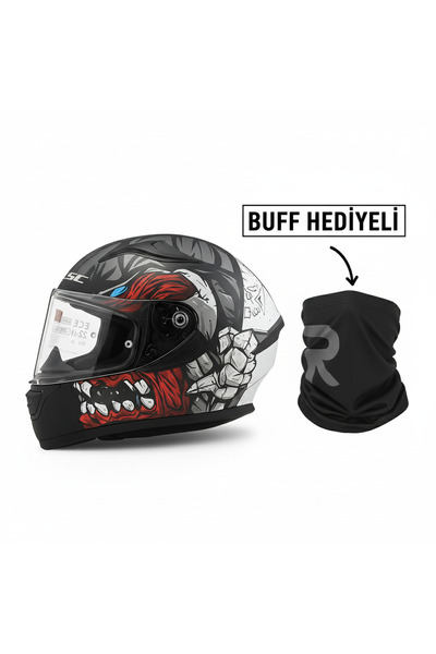 L55 Helmet Full Face Motosiklet Kaskı – ECE 22.06 Sertifikalı, Agresif Tasarı...
