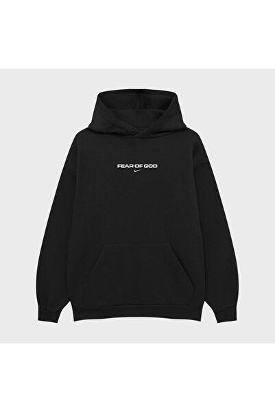 PURE EFFECT Hanorac cu glugă unisex cu imprimeu FEAR OF GOD - 100% bumbac