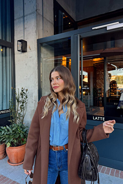 Sue Store Brown Lined Cashmere Coat