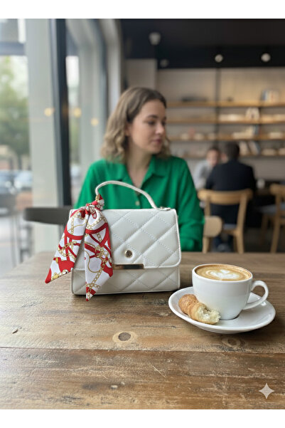 THE VIENTO Kapitone Fularlı Zincir Askılı Kadın El ve Omuz Çantası Minimal