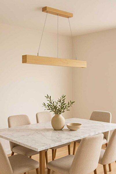 Aysem Wood Ahşap Avize Rustik Dekoratif Yemek Odası Salon Cafe Aydınlatma