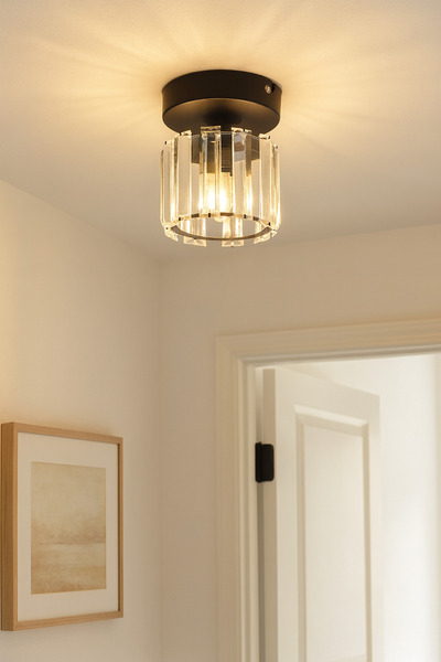 ESSLİGHT Nehir Tekli Plafonyer Avize Kristal Taşlı Modern Dekoratif Aydınlatma