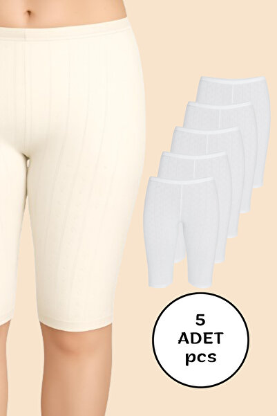 NETLY Women's Jacquard Knee-Length Capri Leggings (5 Pieces) - 90% Cotton