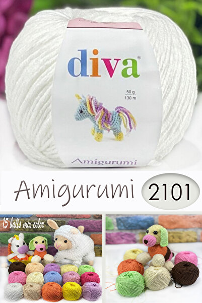 Diva İplik Divagurumi-Lux Amigurumi İpi-2101 Alb