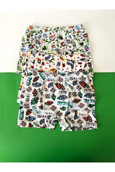 Öztürk Moda Tutku Çocuk Elastan Empirme Desenli Boxer – 3’lü Paket | Konforlu ve Şık Tasarım